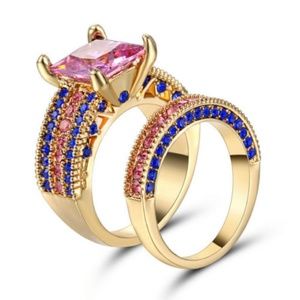 10K Yellow Gold Women's Wedding Bridal Ring Set